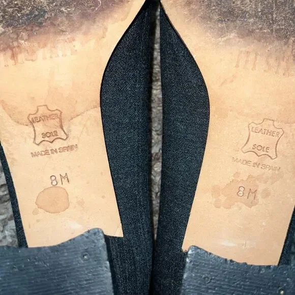 111 state vintage low block heel leather sole gray pumps‎ women’s size 8 - Picture 4 of 6